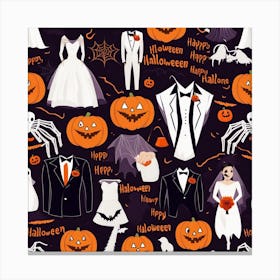 Halloween Seamless Pattern Canvas Print