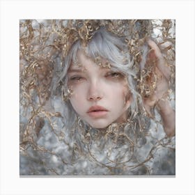 Girl With Silver Hair Canvas Print