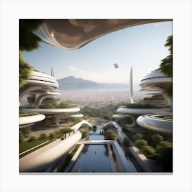 Futuristic City 293 Canvas Print