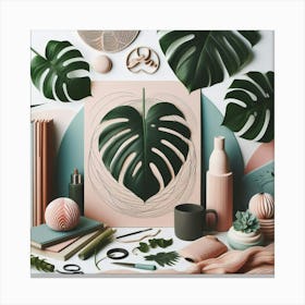 Large Monstera leaf 14 Canvas Print