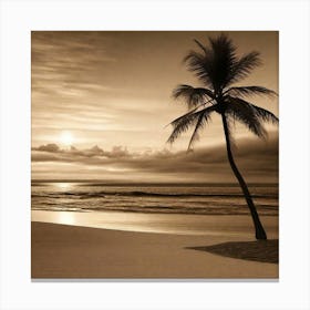 Palm Tree At Sunset 1 Canvas Print