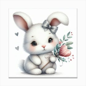 Rabbit Valentine's day 2 Canvas Print