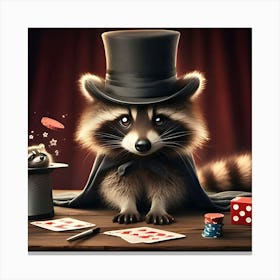 A Sneaky Raccoon With A Magician’S Hat That’S Alive 2 Canvas Print