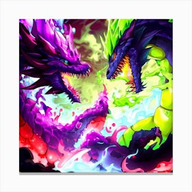 Two Dragons Fighting 4 Canvas Print