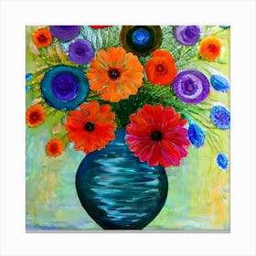 Creating A Beautiful Vase With Dazzling Colors And A Background With Beautiful Colors Solely Through Canvas Print