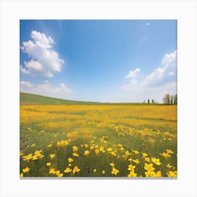 Yellow Flowers In A Field 13 Canvas Print