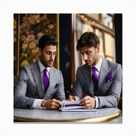 Two Men In Suits 1 Canvas Print