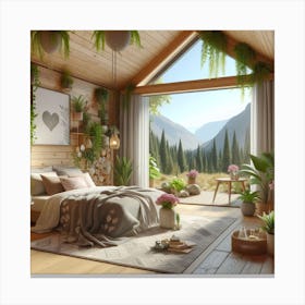 Bedroom With Plants 1 Canvas Print