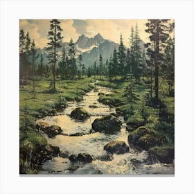 Stream In The Mountains Canvas Print