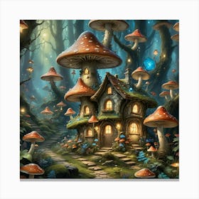 Fairy House In The Forest Canvas Print