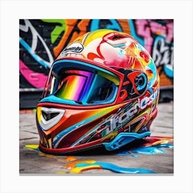 Motocross Helmet Canvas Print