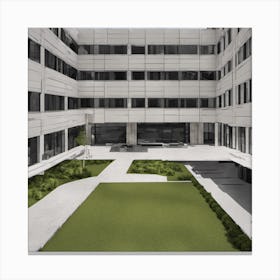 Courtyard Of Office Building Canvas Print