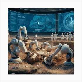 Robots In Space Canvas Print