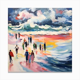 People On The Beach Canvas Print