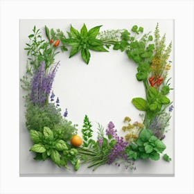 Frame Of Herbs 25 Canvas Print