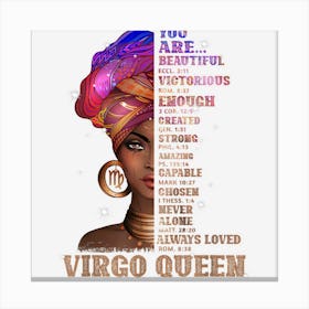 Happy Birthday Virgo Queen Black Queen Zodiac Birthday Canvas Print