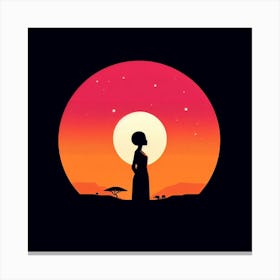 Silhouette Of A Woman Canvas Print