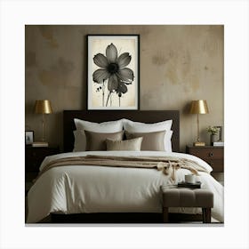 Black And White Flower Canvas Print