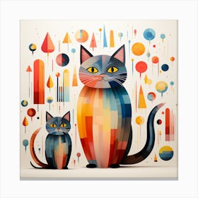 Abstract Cats 2 Canvas Print