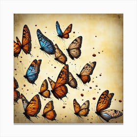 Butterflies In Flight Canvas Print