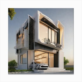 Modern House Design Canvas Print