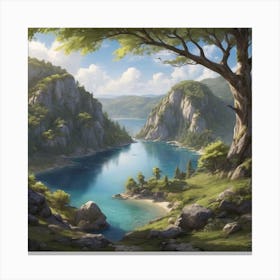 Lake In The Mountains Canvas Print