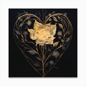 Golden Heart Canvas Print