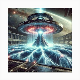 A High Tech Sci Fi Scene Depicting The Tidal Annih Canvas Print