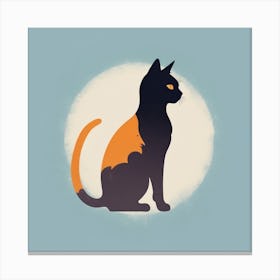 Cat In The Moonlight Canvas Print