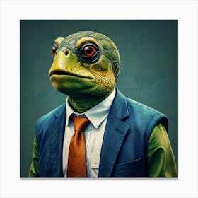 Turtle In A Suit Canvas Print