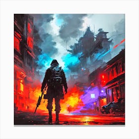 Cyberpunk City 1 Canvas Print