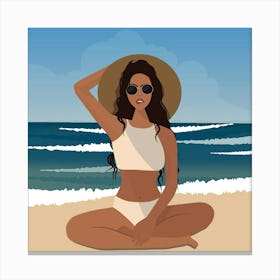 Woman On The Beach 4 Canvas Print