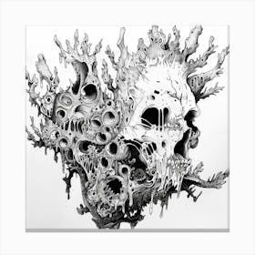 Skull And Skeleton Canvas Print