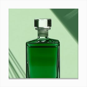 Green Perfume Bottle Canvas Print