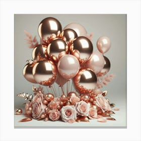 Rose Gold Balloons 2 Canvas Print