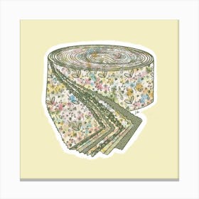 Jelly Roll Rainbow Sewing Fabric on Cream Canvas Print