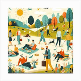 People In The Park Canvas Print