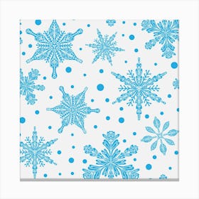 Snowflakes On A White Background Canvas Print