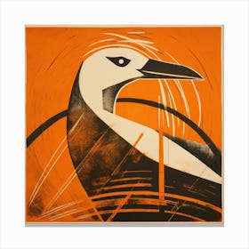 Retro Bird Lithograph Albatross Canvas Print