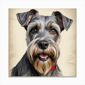 Schnauzer Looking to the viewers Canvas Print