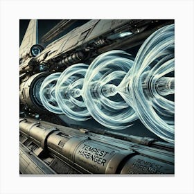 A Close Up Sci Fi Illustration Showing The Tempest Canvas Print