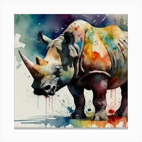 Rhino Painting Canvas Print