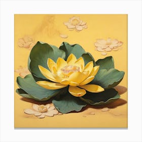 Aesthetic style, Large yellow lotus flower Canvas Print