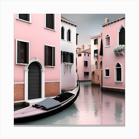 Pink Houses In Venice Landscape Canvas Print