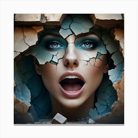 Woman In A Hole 5 Canvas Print
