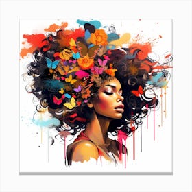 Maraclemente Abstract Black Woman Cartoonish With Colorful Hair 82e3ae31 25a6 4c36 8732 E38181b77727 Canvas Print