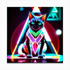 Neon Cat 2 Canvas Print