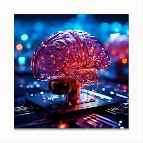 Brain On A Circuit Board 1 Canvas Print