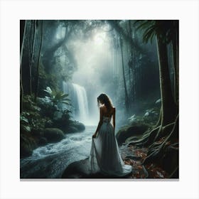 Woman In The Forest Canvas Print