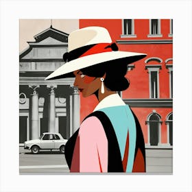 Italian woman in Rome 3 Canvas Print